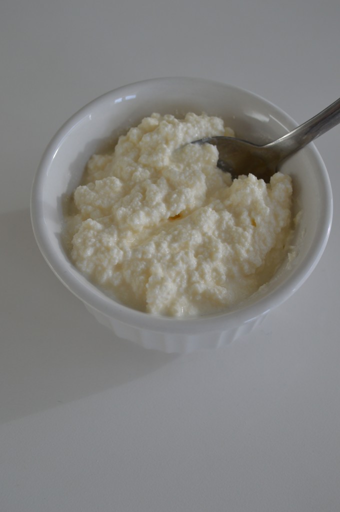 A bowl of fresh cottage cheese