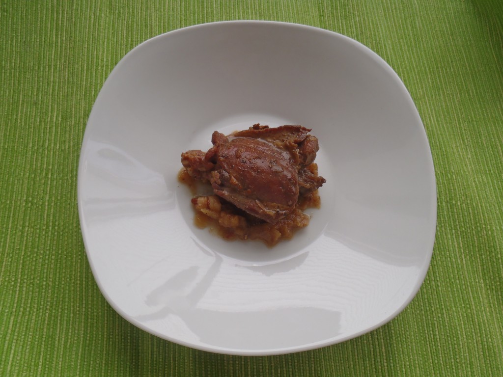 A plate of apple-braised grouse