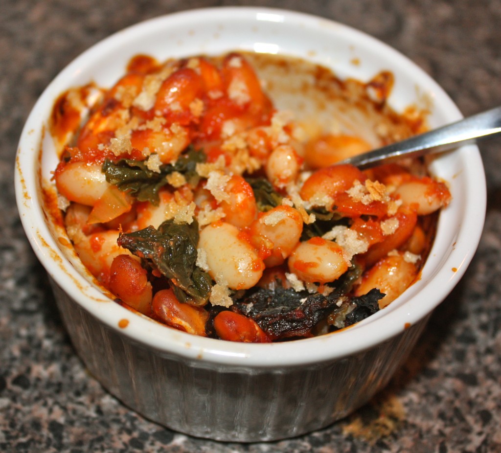 Baked beans with kale