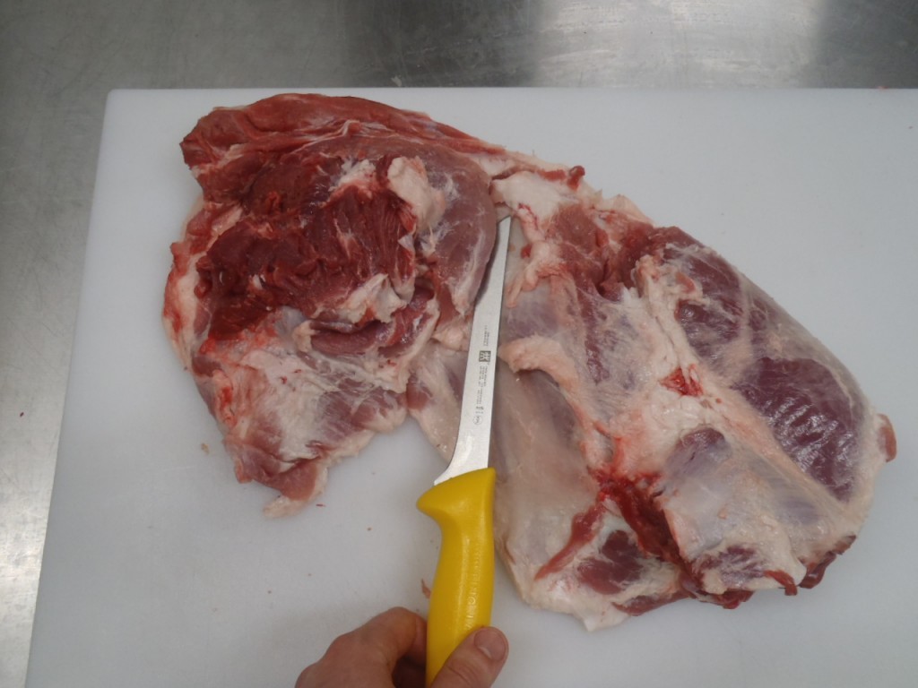 Separating sirloin and outside roast