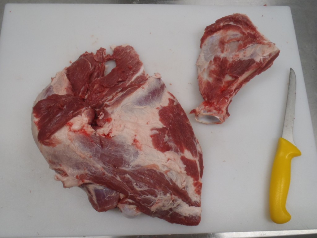 Pork shoulder and removed blade bone