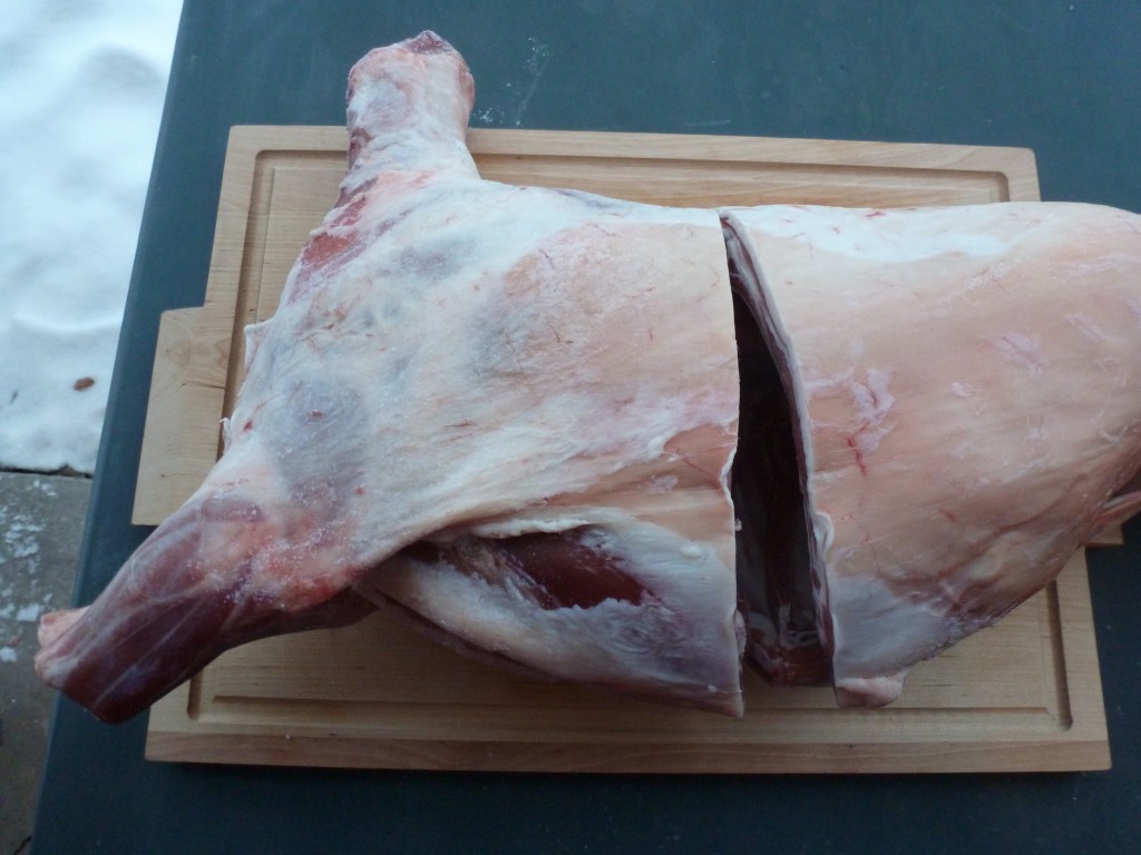 The front is separated by cutting between the sixth and seventh rib