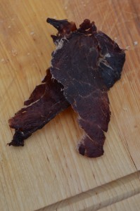 Strips of bison jerky