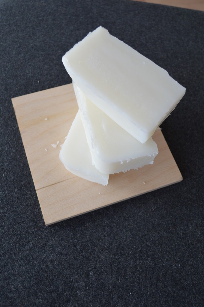 A stack of homemade bars of soap