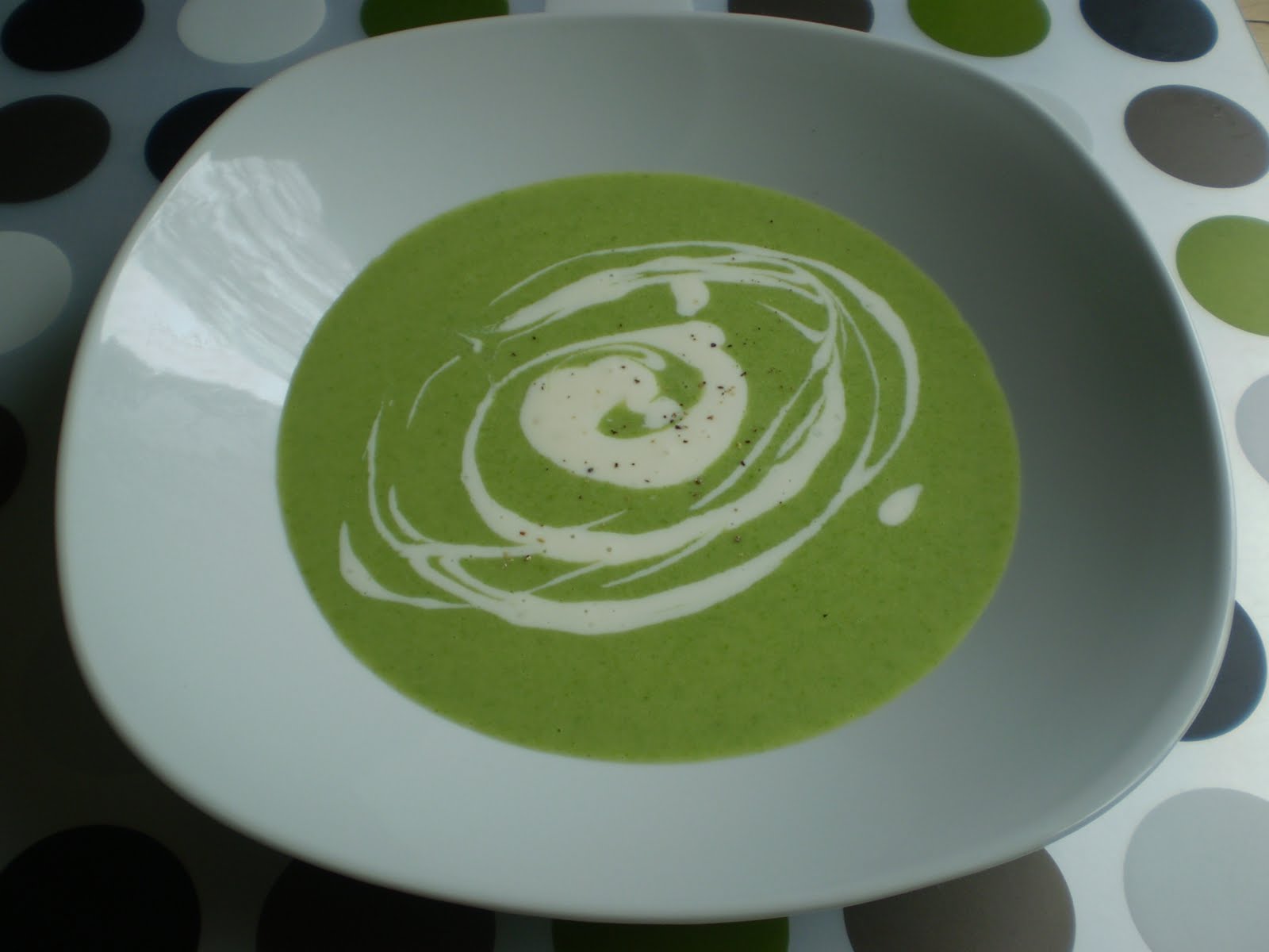Cream of asparagus soup with crème fraîche