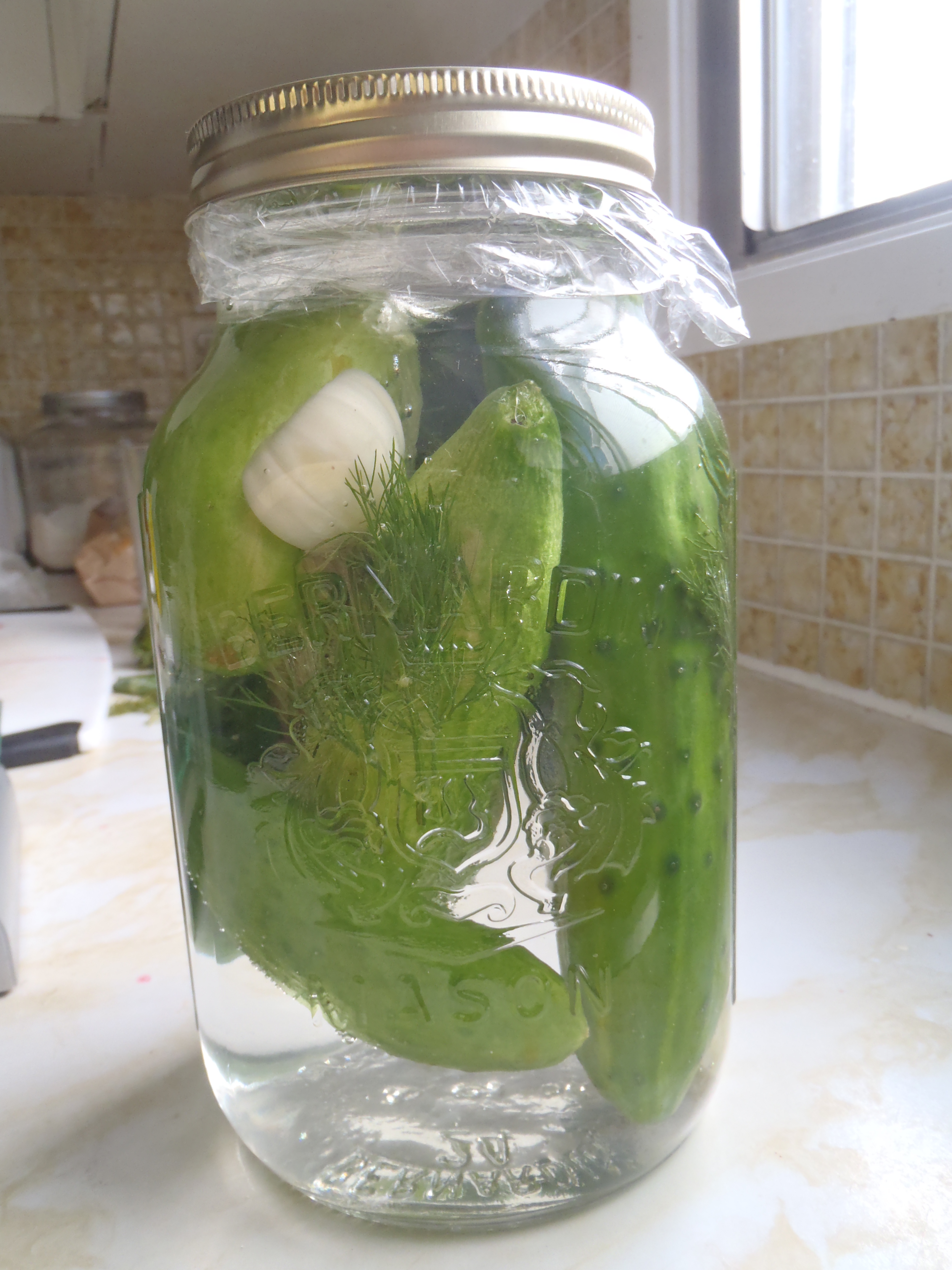 Naturally fermented dill pickles