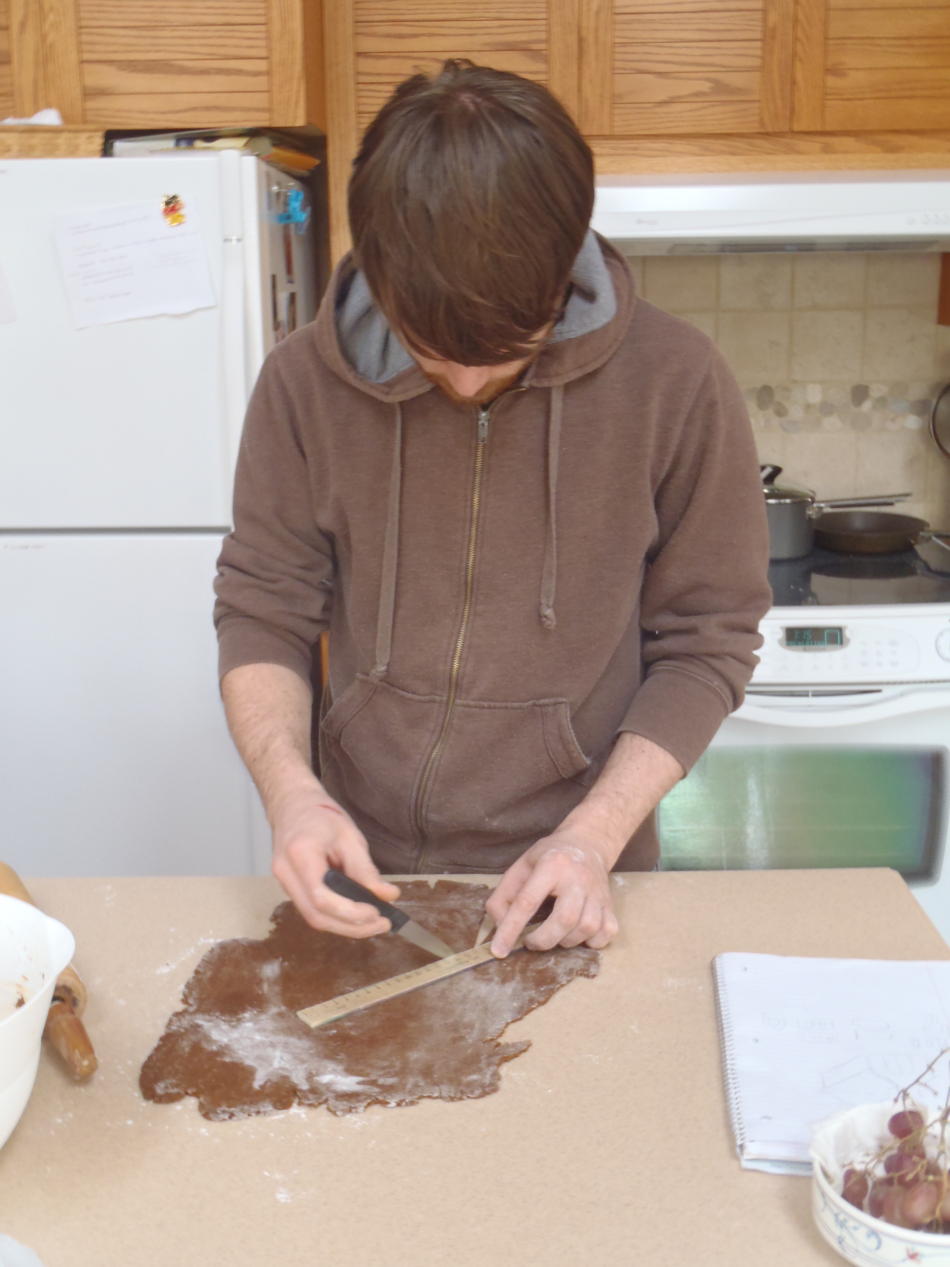 Cutting the raw dough