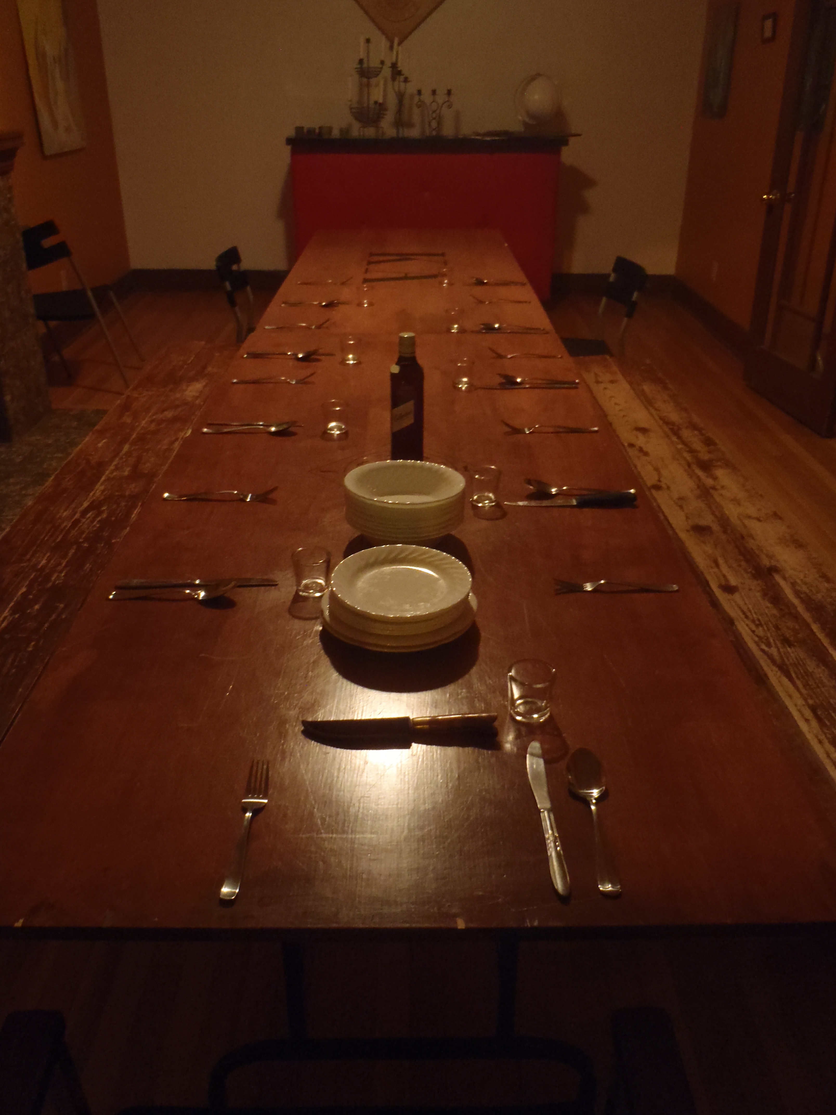 Table set for a Burns Supper at the Kappa Alpha house on the U of A campus