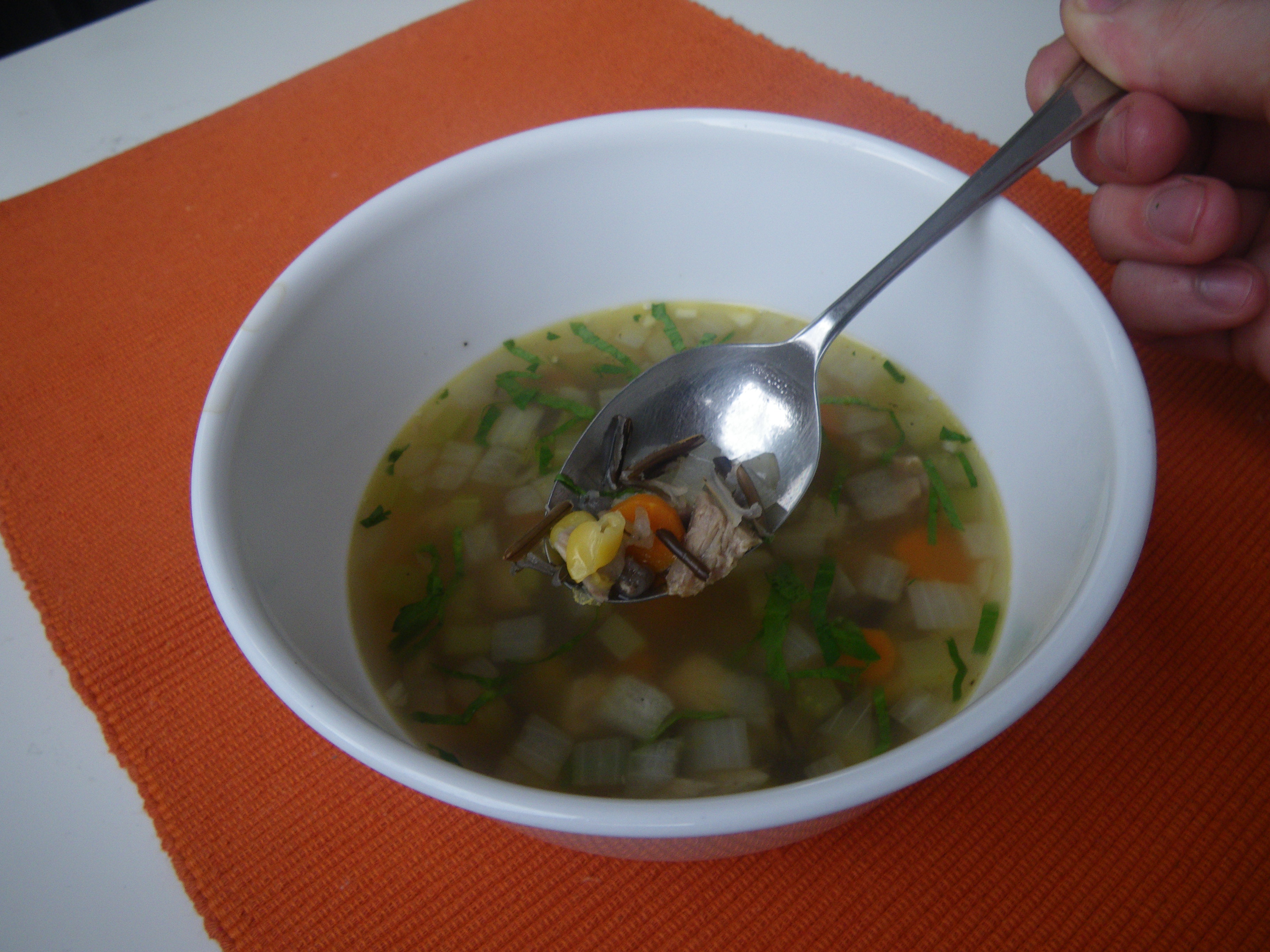 Leftover turkey and wild rice soup