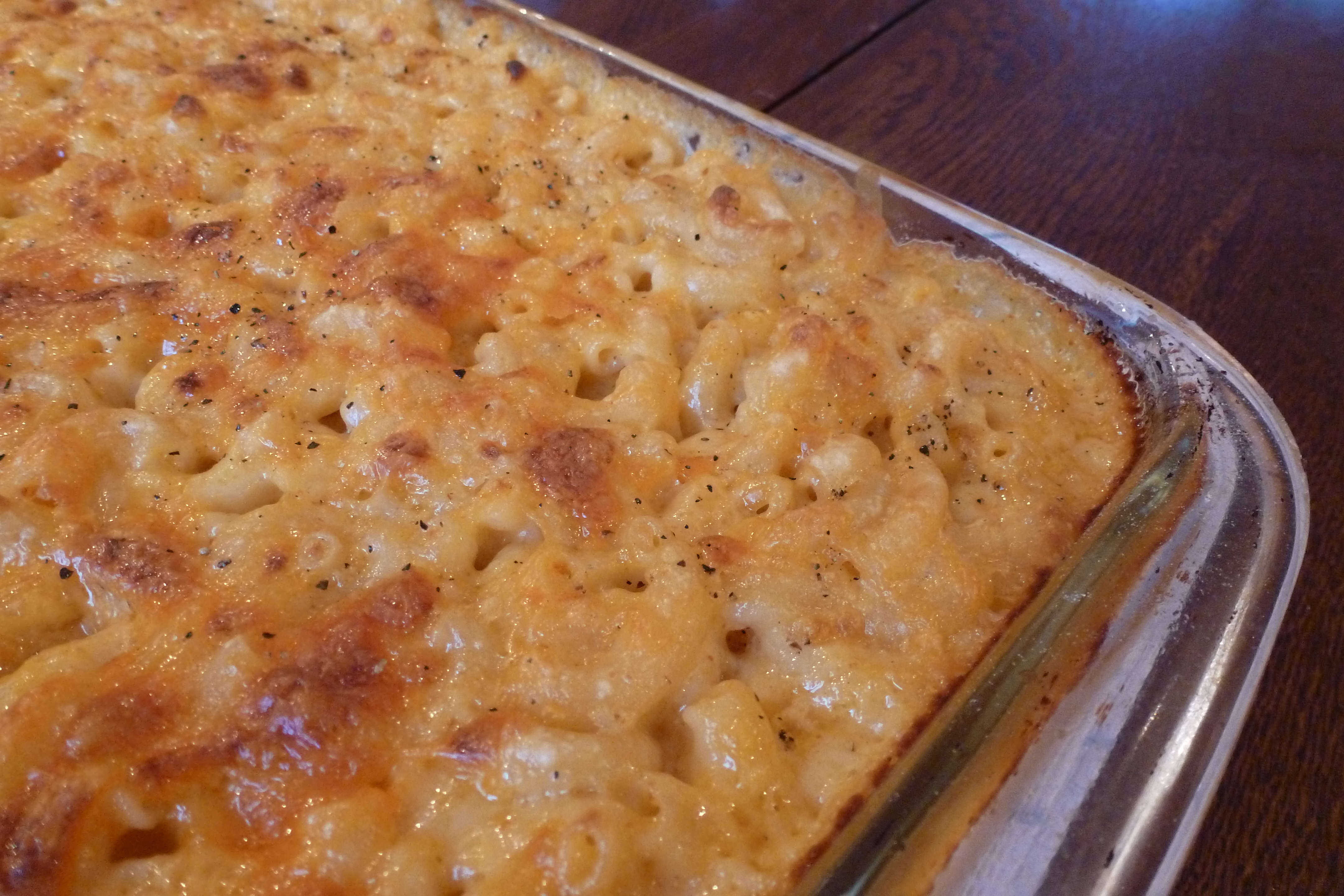 Casserole of macaroni, fresh from the oven