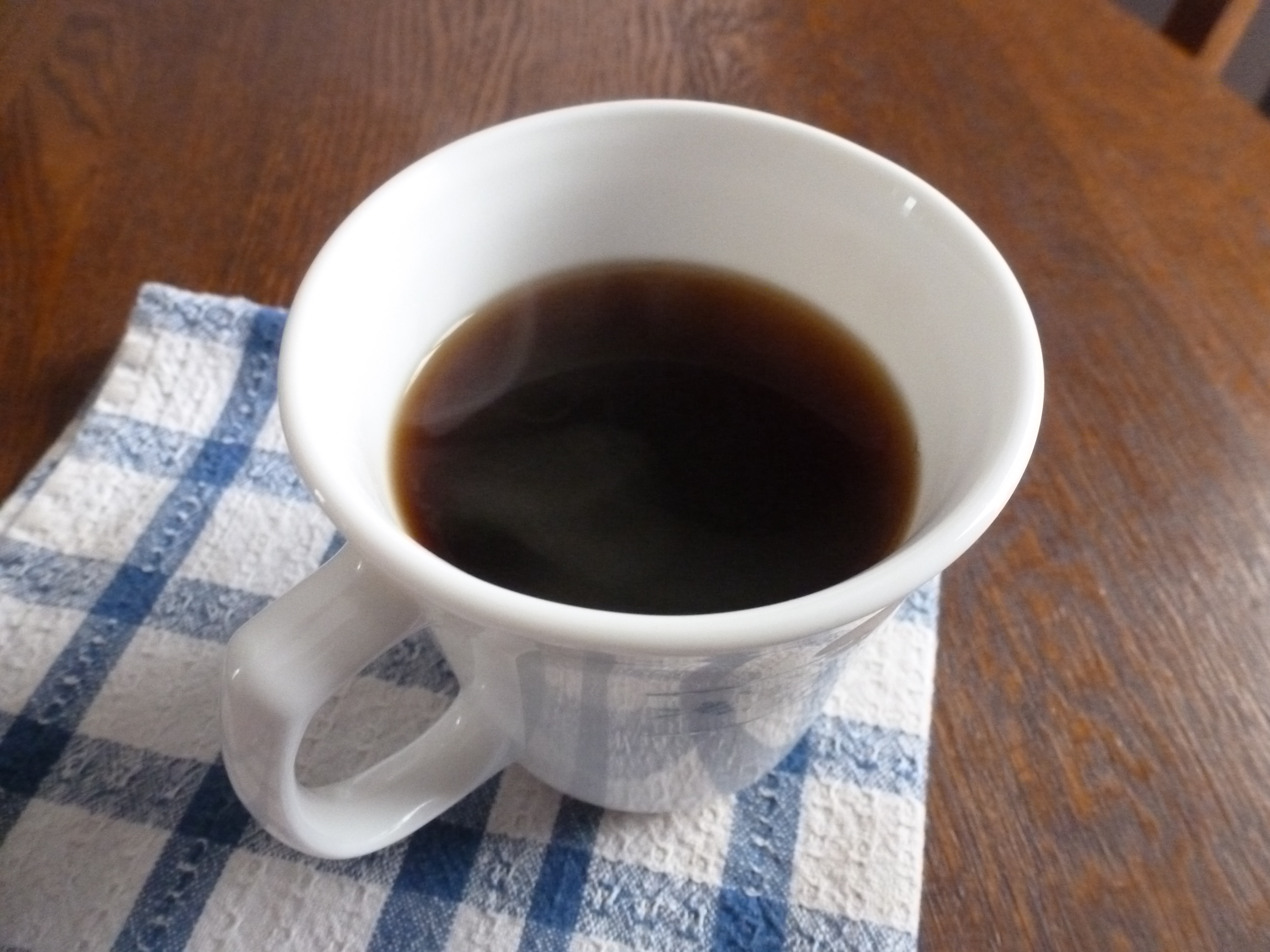 A cup of home-roasted coffee