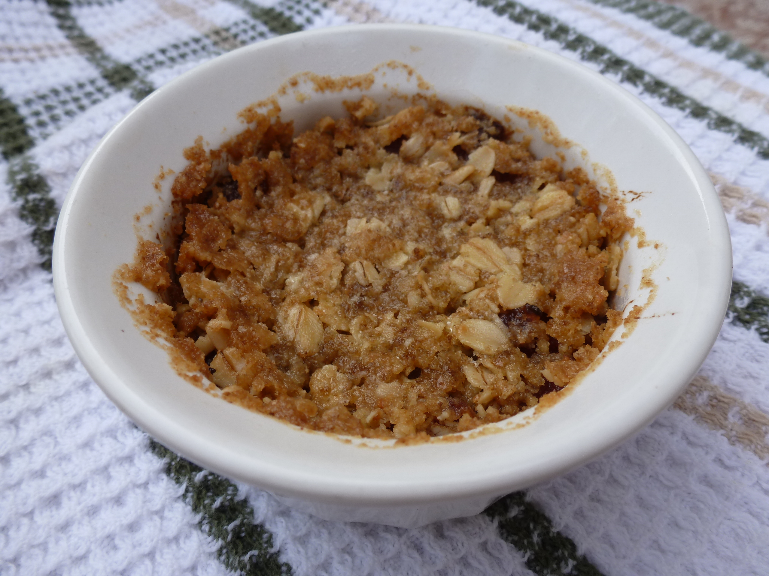 A crumble that was made with warm butter