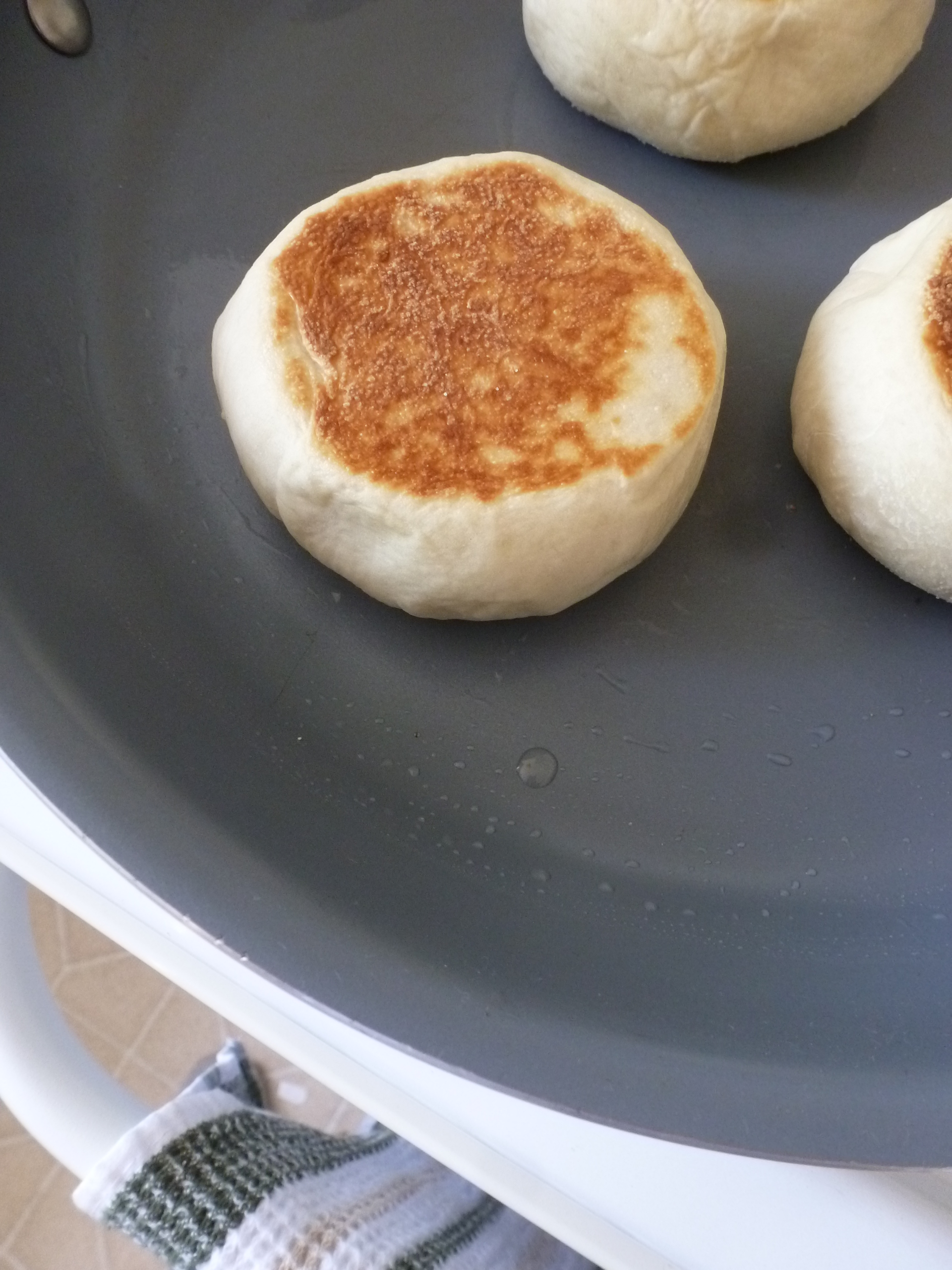 Pan-frying English muffins