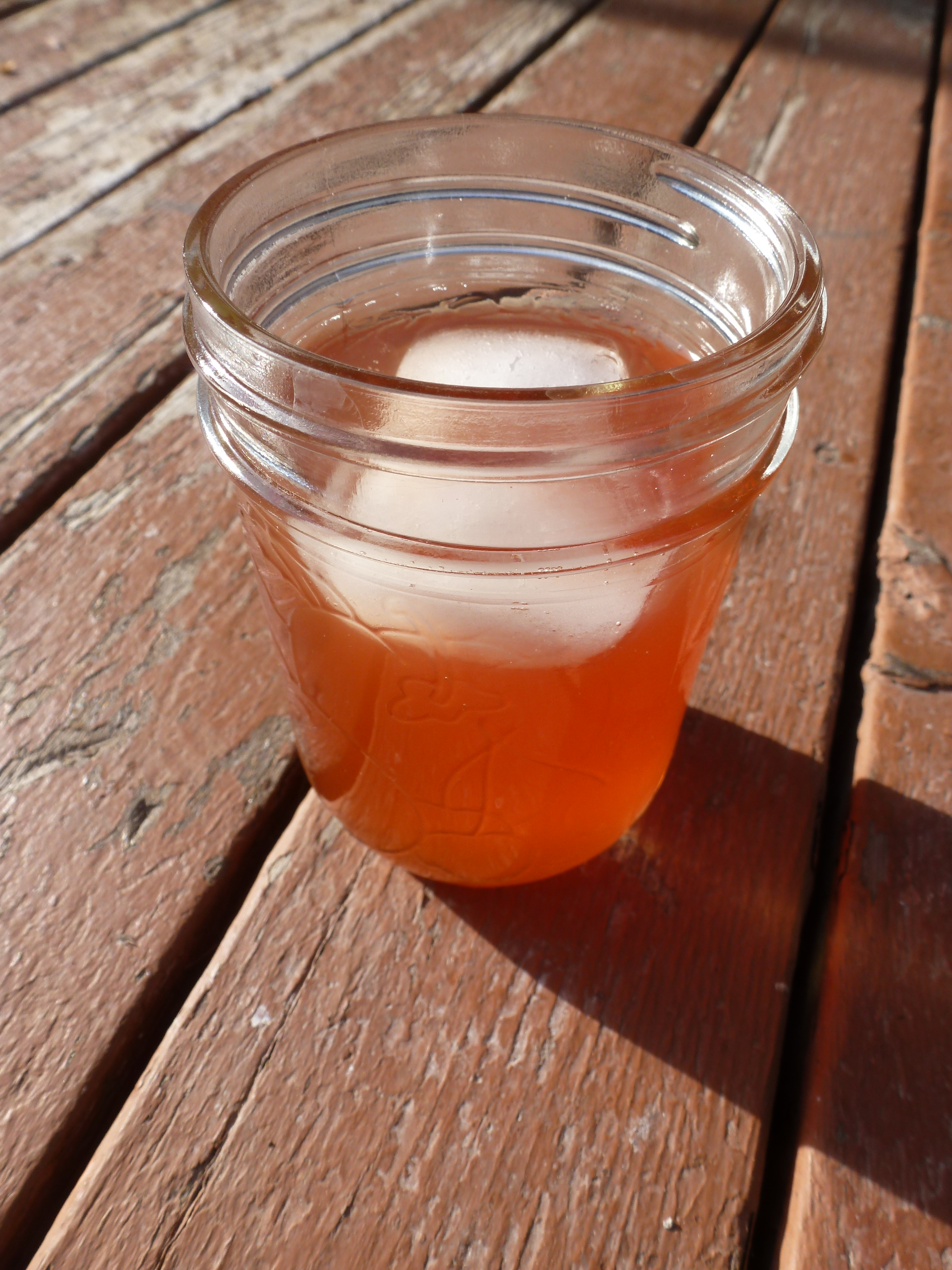 A glass of rhubarb iced tea
