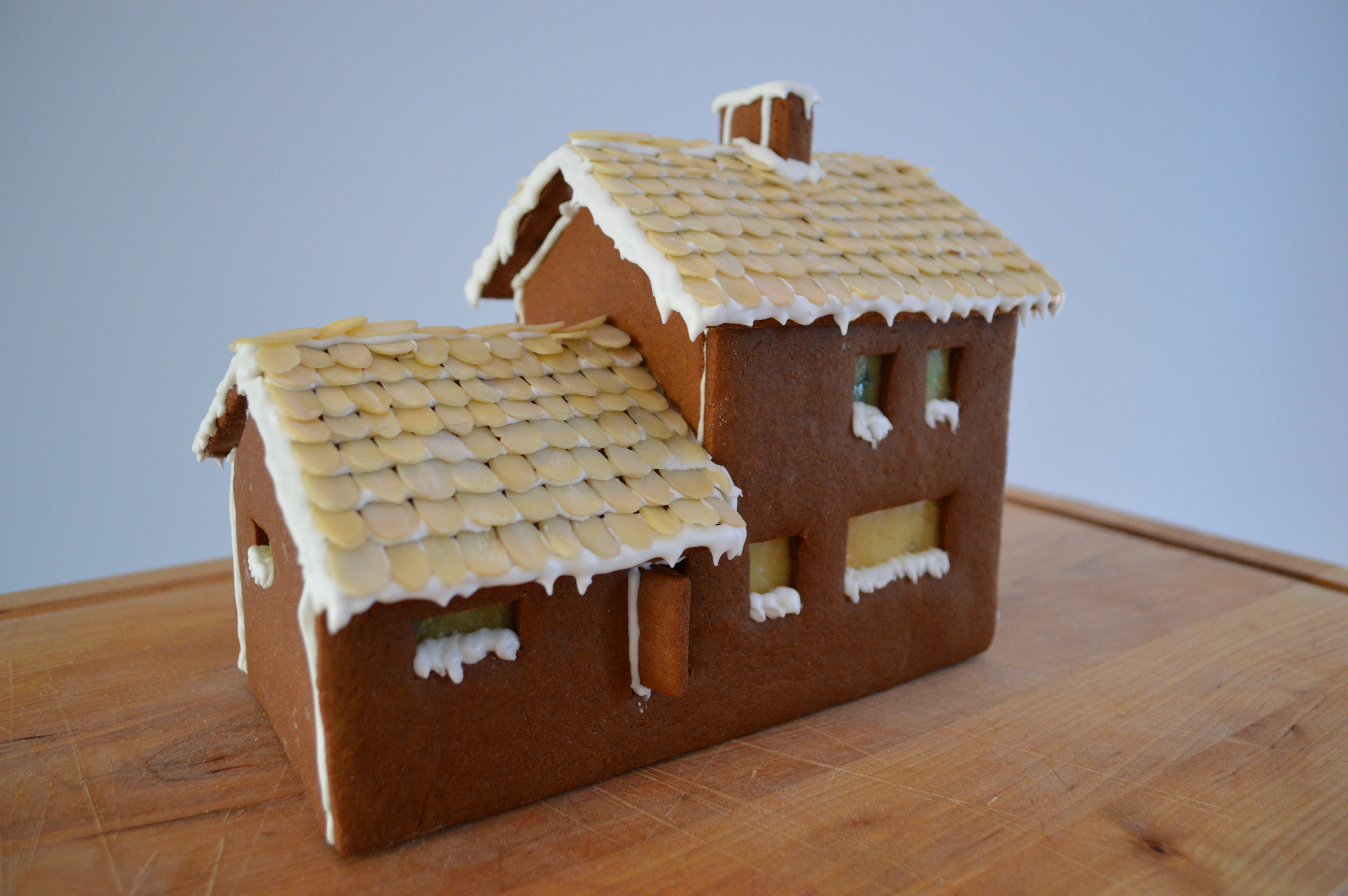 A gingerbread house, modeled after the house I live in