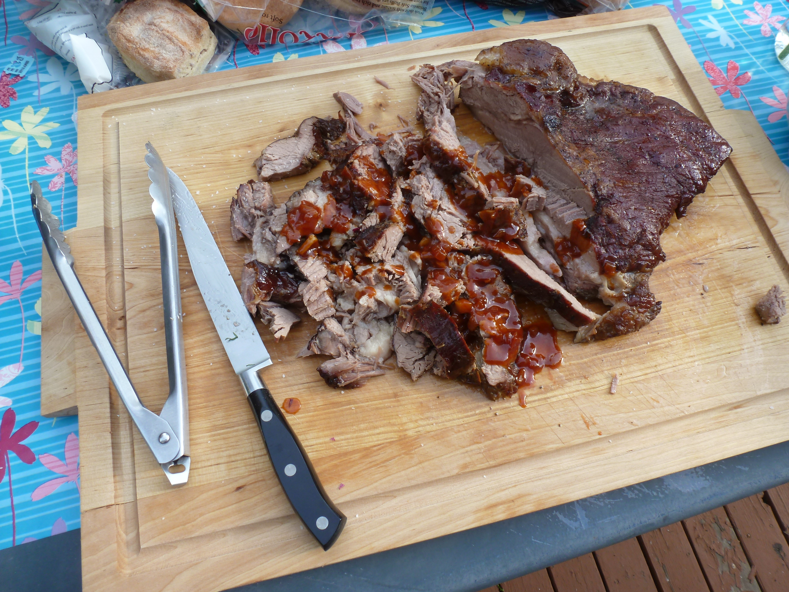 Barbecue brisket, chopped up and dress with barbecue sauce