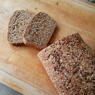 Homemade seeded brown bread.