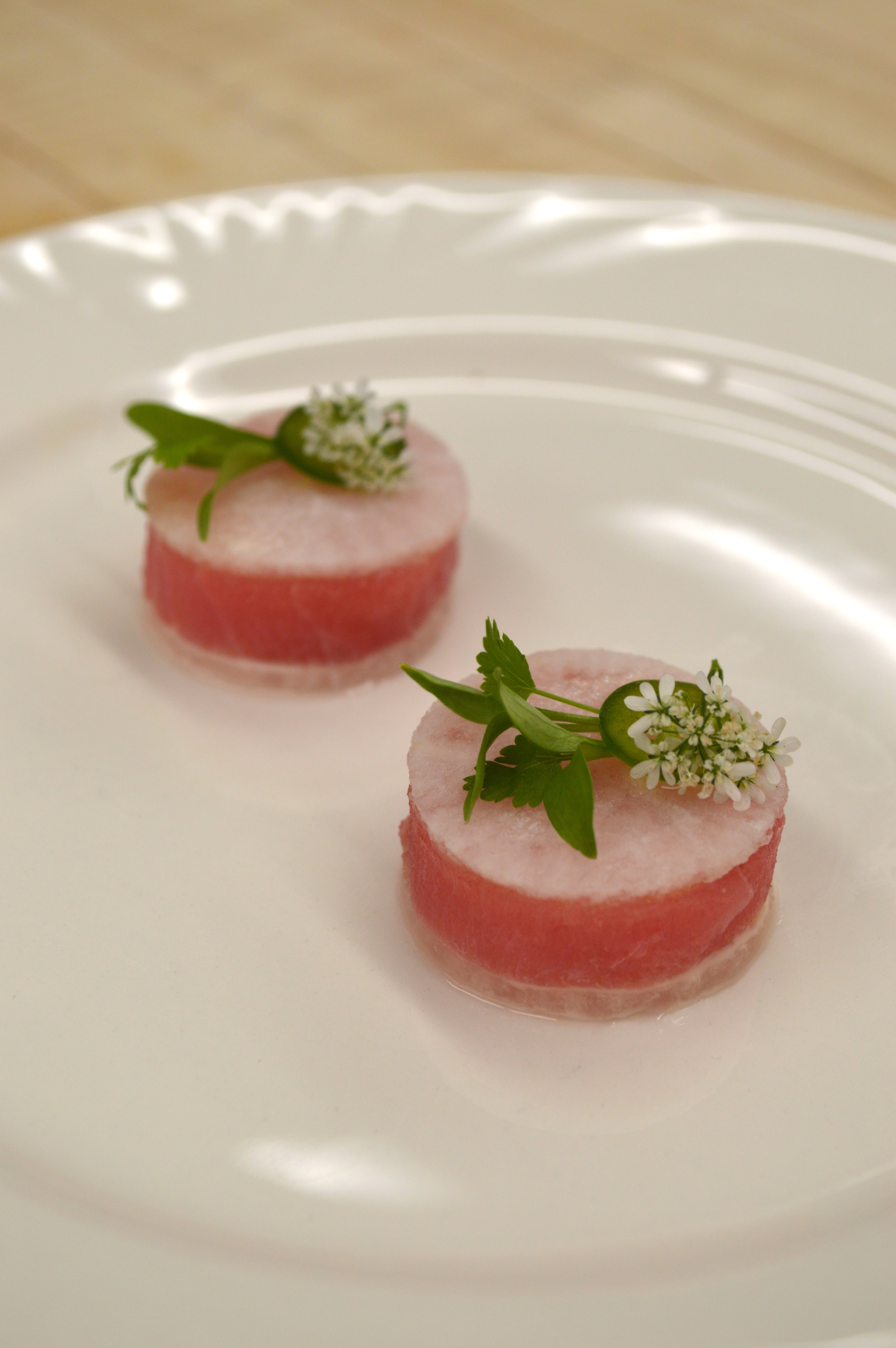 A "Tuna Sandwich" hors d'oeuvre inspired by Eleven Madison Park